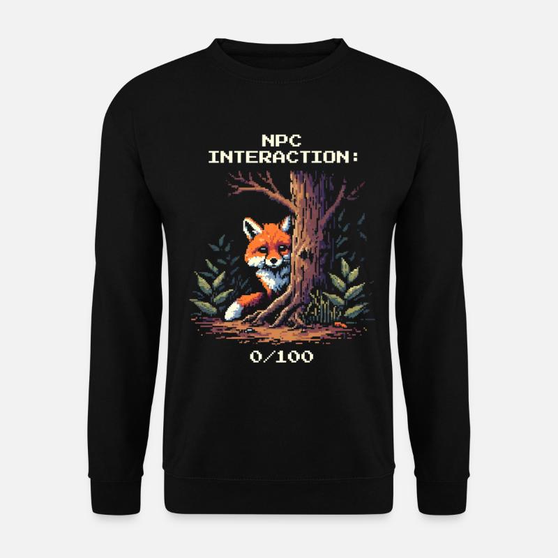 NPC-Interaktion: 0/100 | Introversion Humor - Unisex Pullover - Schwarz