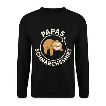 Vaterschaft PAPAS SCHNARCHSSHIRT LUSTIG - Unisex Pullover - Schwarz - Vorne - Alina (178cm) & Michal (187cm)
