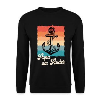 Future Father DAD AT THE HEAD Retro Funny - Unisex Sweatshirt - black - Front - Alina (178cm) & Michal (187cm)