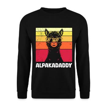 Futur père ALPAKAPAPA Rétro Drôle - Sweat-shirt Unisexe - noir - Devant - Alina (178cm) & Michal (187cm)