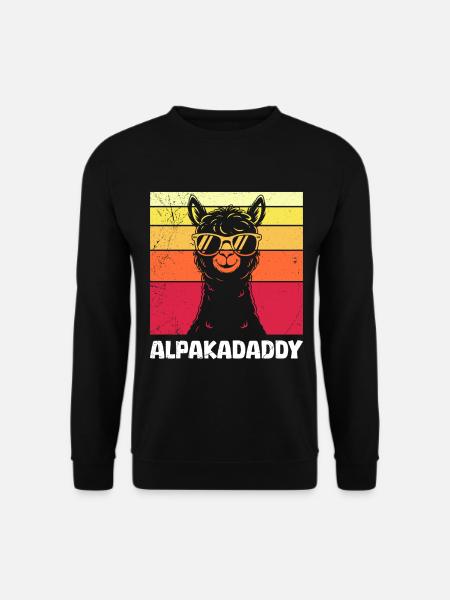 Werdender Vater ALPAKAPAPA Retro Lustiges - Unisex Pullover - Schwarz