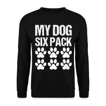 my dog six pack - Unisex Sweatshirt - black - Front - Alina (178cm) & Michal (187cm)