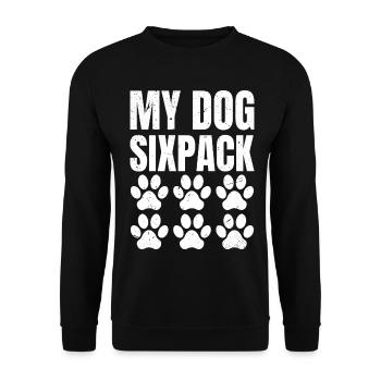 My Dog Six Pack Retro - Unisex Sweatshirt - black - Front - Alina (178cm) & Michal (187cm)