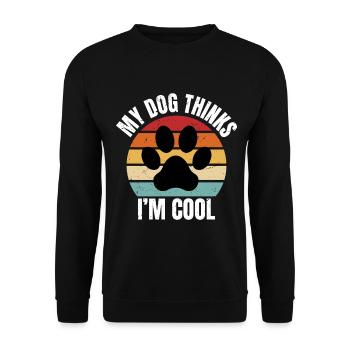 my dog thinks I'm cool - Unisex Sweatshirt - black - Front - Alina (178cm) & Michal (187cm)