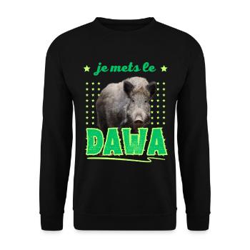 I Put the DAWA in the Forest Hunter Gift - Unisex Sweatshirt - black - Front - Alina (178cm) & Michal (187cm)
