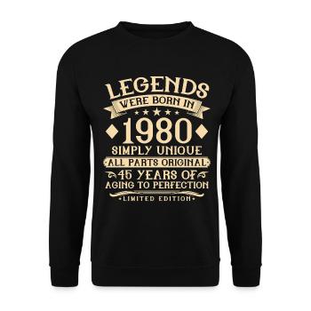 45th birthday born in 1980 - 45 years - Unisex Sweatshirt - black - Front - Alina (178cm) & Michal (187cm)