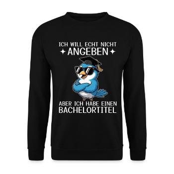 Baccalauréat obtenu - Titre de baccalauréat - Sweat-shirt Unisexe - noir - Devant - Alina (178cm) & Michal (187cm)