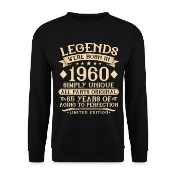 65th birthday born in 1960 - 65 years - Unisex Sweatshirt - black - Front - Alina (178cm) & Michal (187cm)
