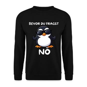 Penguin with sunglasses Lower Austria - Unisex Sweatshirt - black - Front - Alina (178cm) & Michal (187cm)