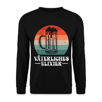 Fatherhood FATHERLY ELIXIR Funny - Unisex Sweatshirt - black - Front - Alina (178cm) & Michal (187cm)