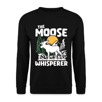 Moose Nature Silhouette Design - Unisex Sweatshirt - black - Front - Alina (178cm) & Michal (187cm)