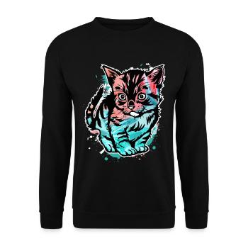 Chat coloré - Sweat-shirt Unisexe - noir - Devant - Alina (178cm) & Michal (187cm)
