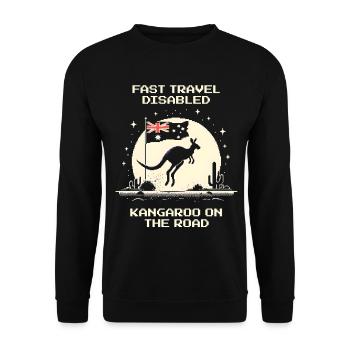 Kangaroo on the way in retro design - Unisex Sweatshirt - black - Front - Alina (178cm) & Michal (187cm)