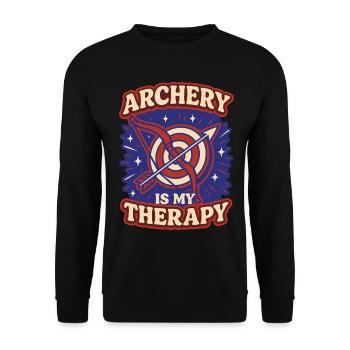 Le tir à l'arc est mon archer thérapeutique - Sweat-shirt Unisexe - noir - Devant - Alina (178cm) & Michal (187cm)