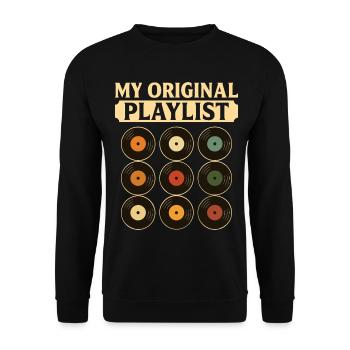 Vinyl-Sammler-Humor - Unisex Pullover - Schwarz - Vorne - Alina (178cm) & Michal (187cm)