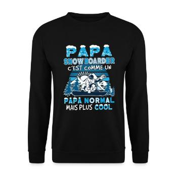 Papa Snowboarder - Unisex Pullover - Schwarz - Vorne - Alina (178cm) & Michal (187cm)