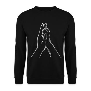Hand + Dog Paw - High Five - Dog Fan - Team - Unisex Sweatshirt - black - Front - Alina (178cm) & Michal (187cm)