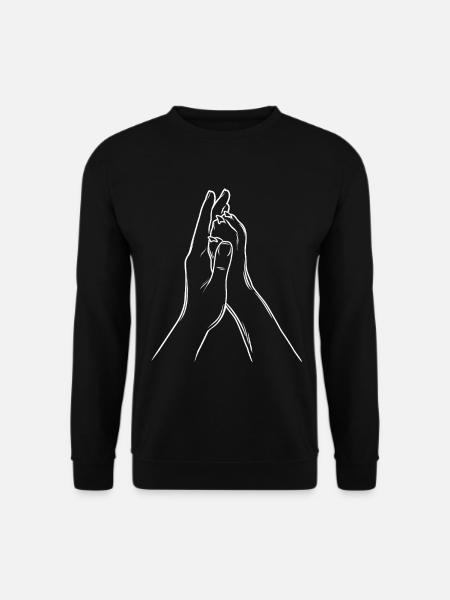 Hand + Hundepfote - High Five - Hunde Fan - Team - Unisex Pullover - Schwarz