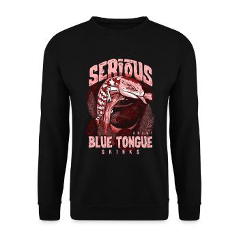 Ernsthaft über Blauzungenskinke Reptilienhalter - Unisex Pullover - Schwarz - Vorne - Alina (178cm) & Michal (187cm)