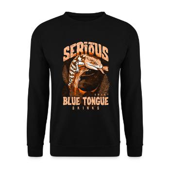 Gardien de reptiles sérieux au sujet des scinques à langue bleue - Sweat-shirt Unisexe - noir - Devant - Alina (178cm) & Michal (187cm)