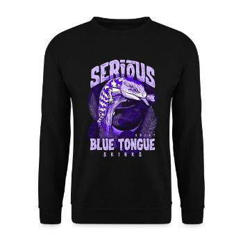 Ernsthaft über Blauzungenskinke Reptilienhalter - Unisex Pullover - Schwarz - Vorne - Alina (178cm) & Michal (187cm)