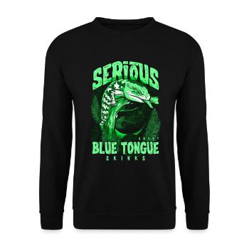 Gardien de reptiles sérieux au sujet des scinques à langue bleue - Sweat-shirt Unisexe - noir - Devant - Alina (178cm) & Michal (187cm)