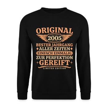 Millésime original 2005 - Millésime 20e anniversaire - Sweat-shirt Unisexe - noir - Devant - Alina (178cm) & Michal (187cm)