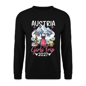 Austria Girls Trip 2027 - Unisex Pullover - Schwarz - Vorne - Alina (178cm) & Michal (187cm)