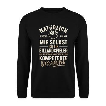 Bien sûr que je me parle à moi-même - Billard - Sweat-shirt Unisexe - noir - Devant - Alina (178cm) & Michal (187cm)