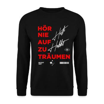 Motivational Trend Graphic Print Design - Unisex Sweatshirt - black - Front - Alina (178cm) & Michal (187cm)