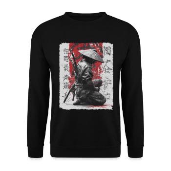 Épée de samouraï, guerrier japonais, combattant ninja - Sweat-shirt Unisexe - noir - Devant - Alina (178cm) & Michal (187cm)