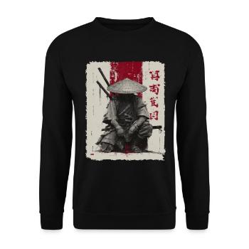 Épée de samouraï, guerrier japonais, combattant ninja - Sweat-shirt Unisexe - noir - Devant - Alina (178cm) & Michal (187cm)