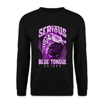 Gardien de reptiles sérieux au sujet des scinques à langue bleue - Sweat-shirt Unisexe - noir - Devant - Alina (178cm) & Michal (187cm)