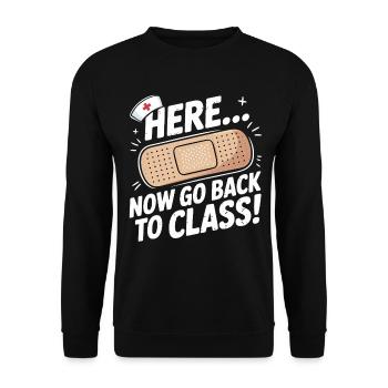 Motif de chapeau d'école humoristique pour la rentrée scolaire - Sweat-shirt Unisexe - noir - Devant - Alina (178cm) & Michal (187cm)