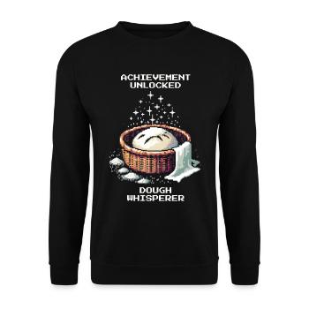 Achievement unlocked: Dough Whisperer | Bread - Unisex Sweatshirt - black - Front - Alina (178cm) & Michal (187cm)