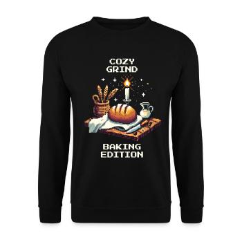 Cozy Grind | Bread Baking Humor - Unisex Sweatshirt - black - Front - Alina (178cm) & Michal (187cm)