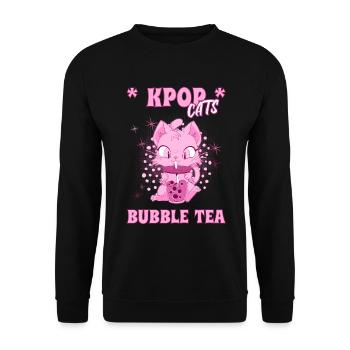 K-Pop Chaton au Bubble Tea Corée du Sud Séoul - Sweat-shirt Unisexe - noir - Devant - Alina (178cm) & Michal (187cm)