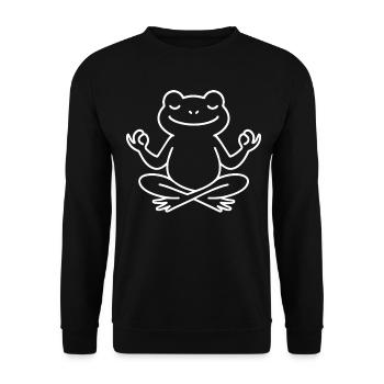 Frog for Mental Health Affirmation - Unisex Sweatshirt - black - Front - Alina (178cm) & Michal (187cm)