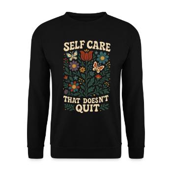 Self-care that never stops: Mindfulness - Unisex Sweatshirt - black - Front - Alina (178cm) & Michal (187cm)