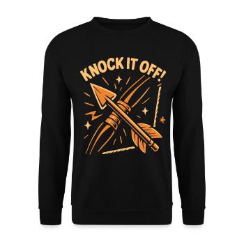 Archery Bow Archer Knock It Off - Unisex Sweatshirt - black - Front - Alina (178cm) & Michal (187cm)