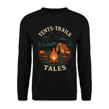 Zelte Funny Camping Adventure - Unisex Pullover - Schwarz - Vorne - Alina (178cm) & Michal (187cm)
