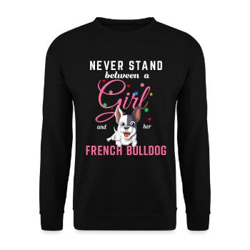 T-shirt Empowerment Fille et Bouledogue Français - Sweat-shirt Unisexe - noir - Devant - Alina (178cm) & Michal (187cm)