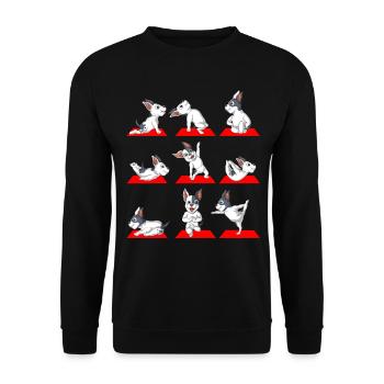 Mignon bouledogue français yoga poses drôle chien amoureux des - Sweat-shirt Unisexe - noir - Devant - Alina (178cm) & Michal (187cm)