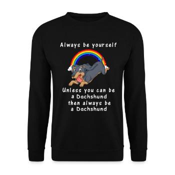 Dachshund - Unisex Sweatshirt - black - Front - Alina (178cm) & Michal (187cm)