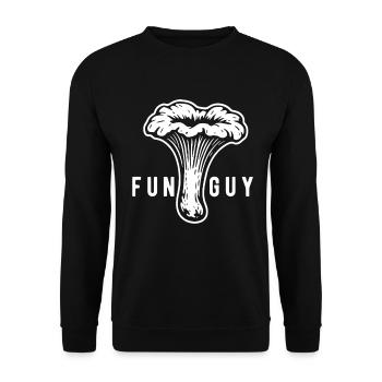 Chanterelle Funguy - Mushrooms - Wordplay - Unisex Sweatshirt - black - Front - Alina (178cm) & Michal (187cm)