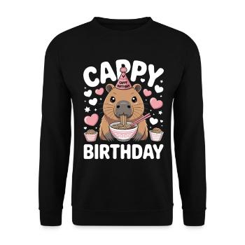 Capybara Ramen Capy Birthday Cappy Birthday - Unisex Sweatshirt - black - Front - Alina (178cm) & Michal (187cm)