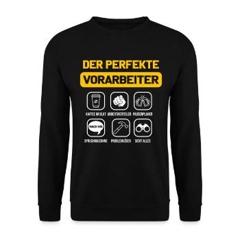 Le contremaître parfait Contremaître Construction de chantier - Sweat-shirt Unisexe - noir - Devant - Alina (178cm) & Michal (187cm)