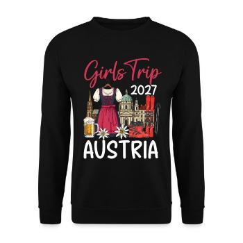 Girls Trip 2027 Austria - Unisex Pullover - Schwarz - Vorne - Alina (178cm) & Michal (187cm)