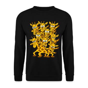 Dabbing Dancing Giraffes - Unisex Sweatshirt - black - Front - Alina (178cm) & Michal (187cm)