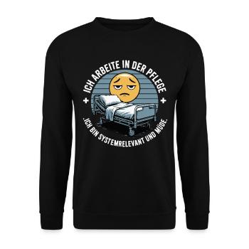 Altenpfleger Pfleger Beruf Spruch Altenpflege - Unisex Pullover - Schwarz - Vorne - Alina (178cm) & Michal (187cm)